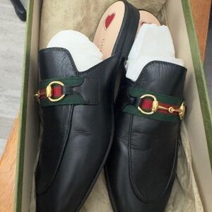 Gucci Black Leather Loafers with box and dust bags